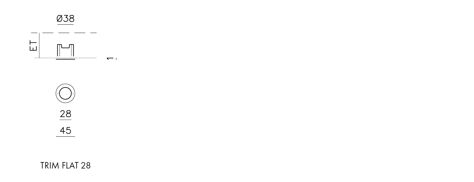 TRIM FLAT 28 Abmessung