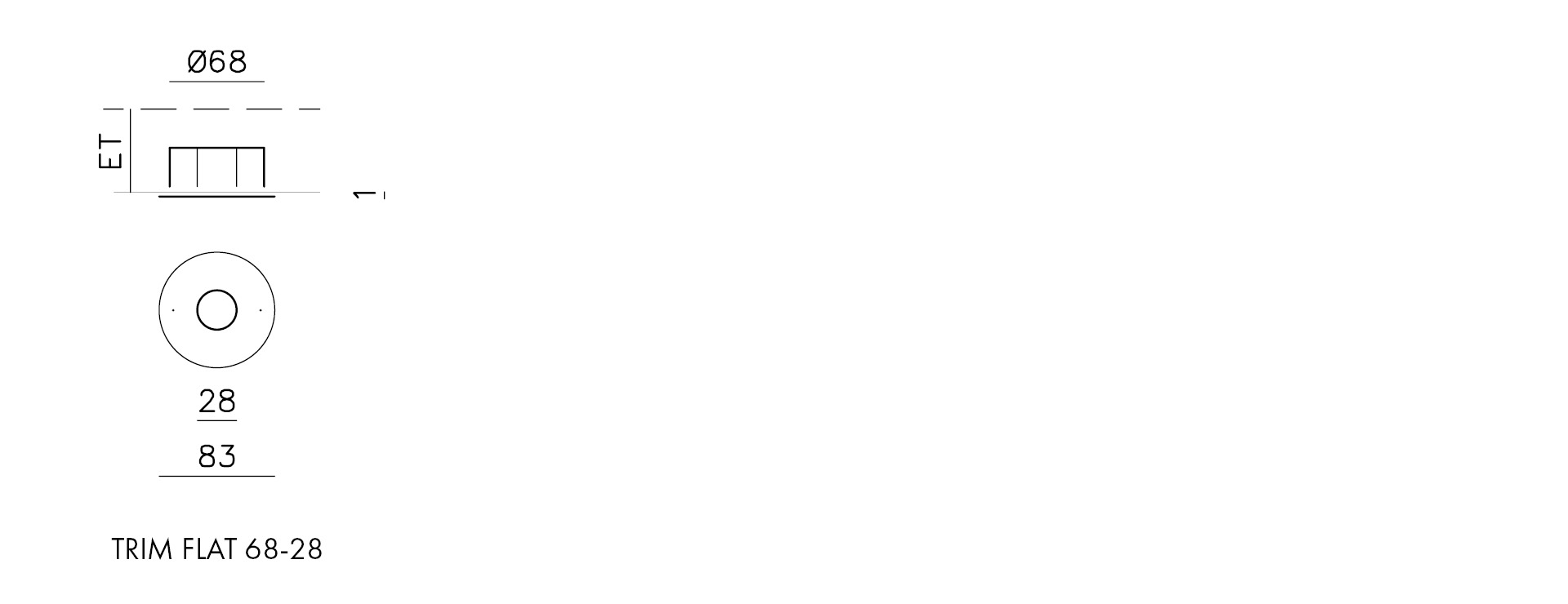 TRIM FLAT 28 Abmessung